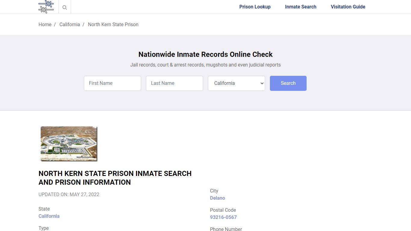 North Kern State Prison Inmate Search, Visitation, Phone ...